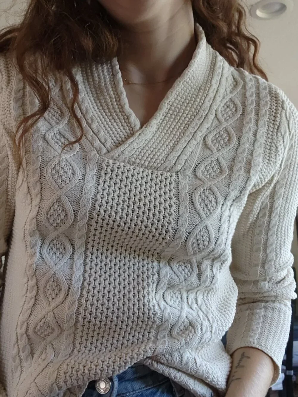 Cotton Fisherman Knit Sweater